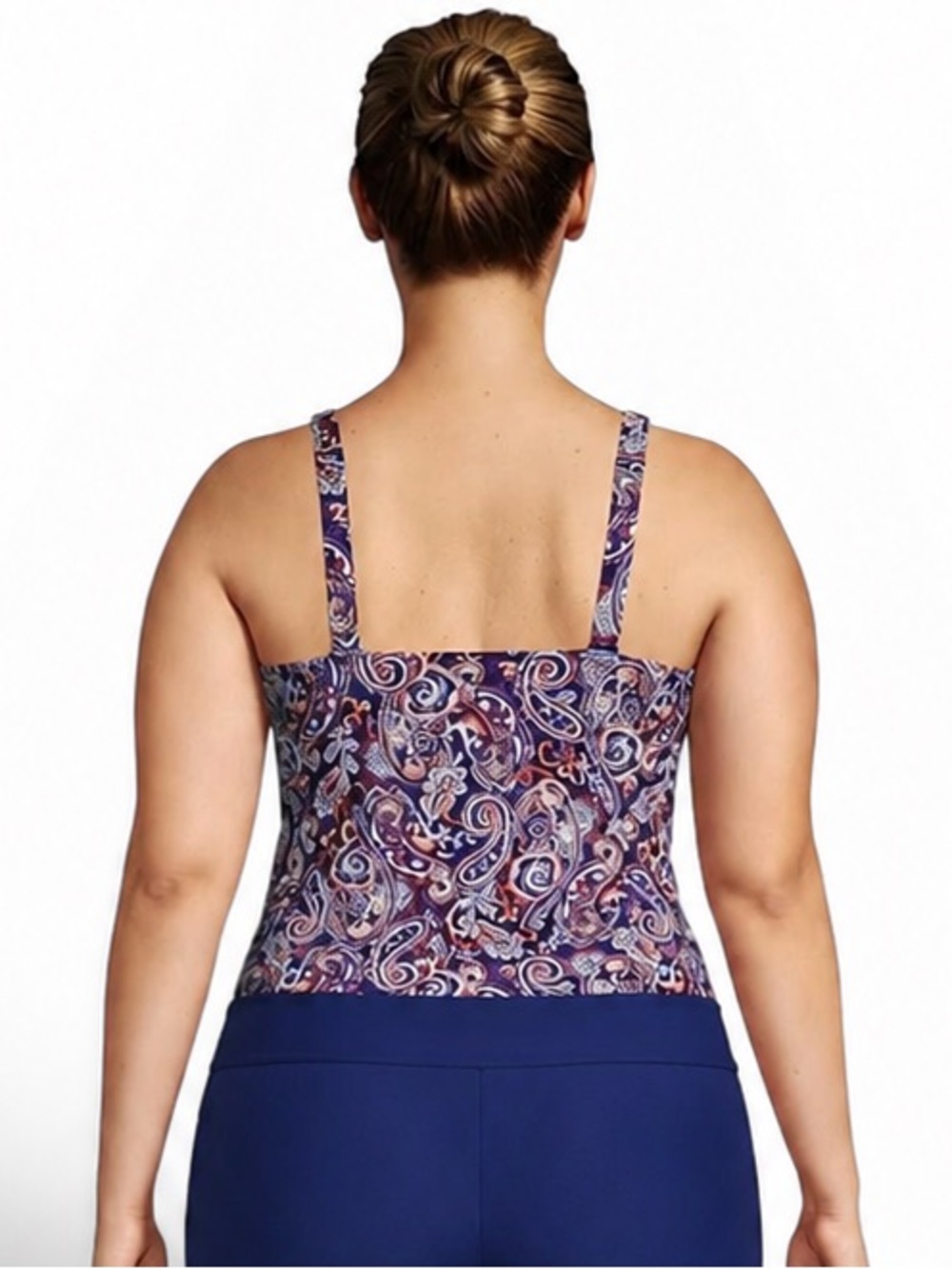 Lands' End Womens Square Neck Underwire Tankini Size 20W DD - Picture 2 of 6